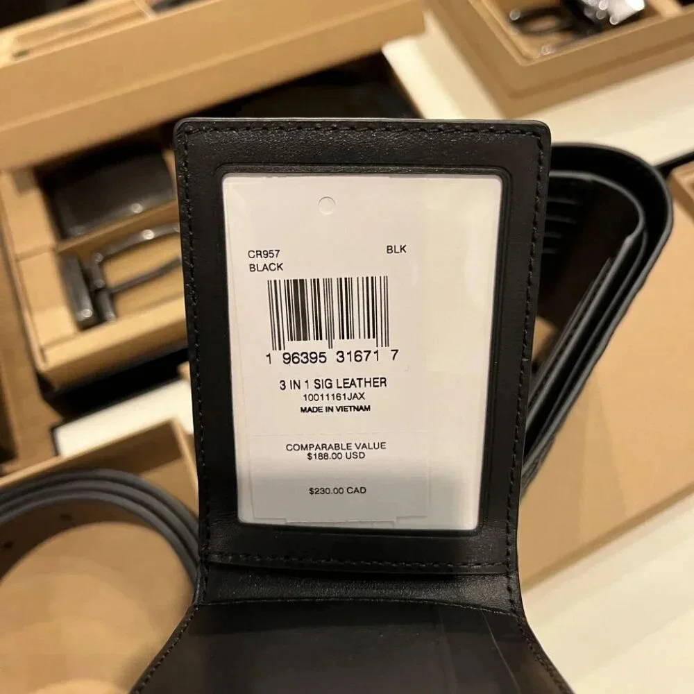 COACH MEN 3 IN 1 WALLET IN SIGNATURE LEATHER CR957 BLK - Picture 11 of 12